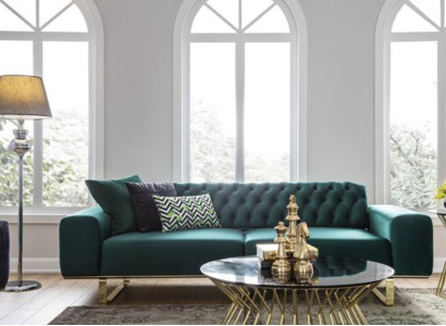 Luxury Living room Sofa 2 Seat Two-seater Green Couch Chesterfield Couches new